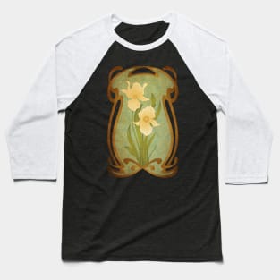 Art Nouveau Flowers Baseball T-Shirt